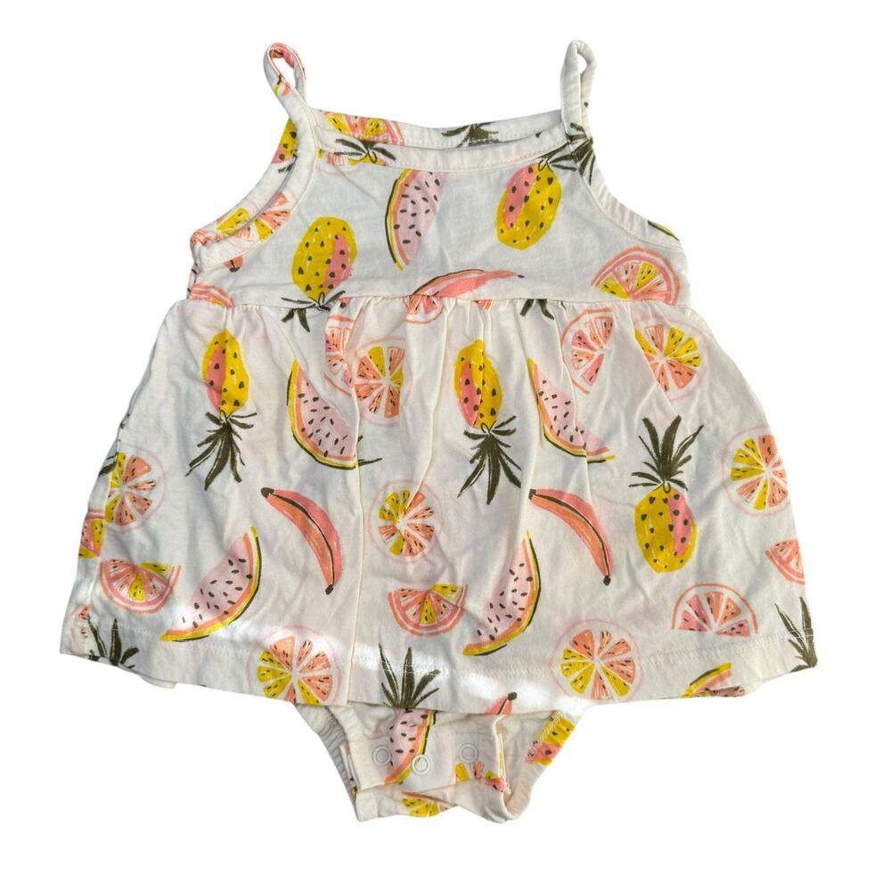 Carters Romper Tank Top Baby Girl Fruit White 12 Months